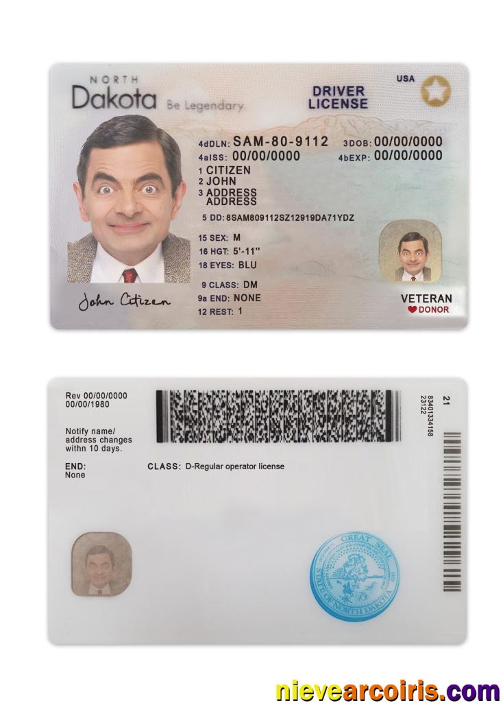 USA North Dakota driving license 2023-present